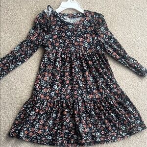Floral Long Sleeve Kids Dress